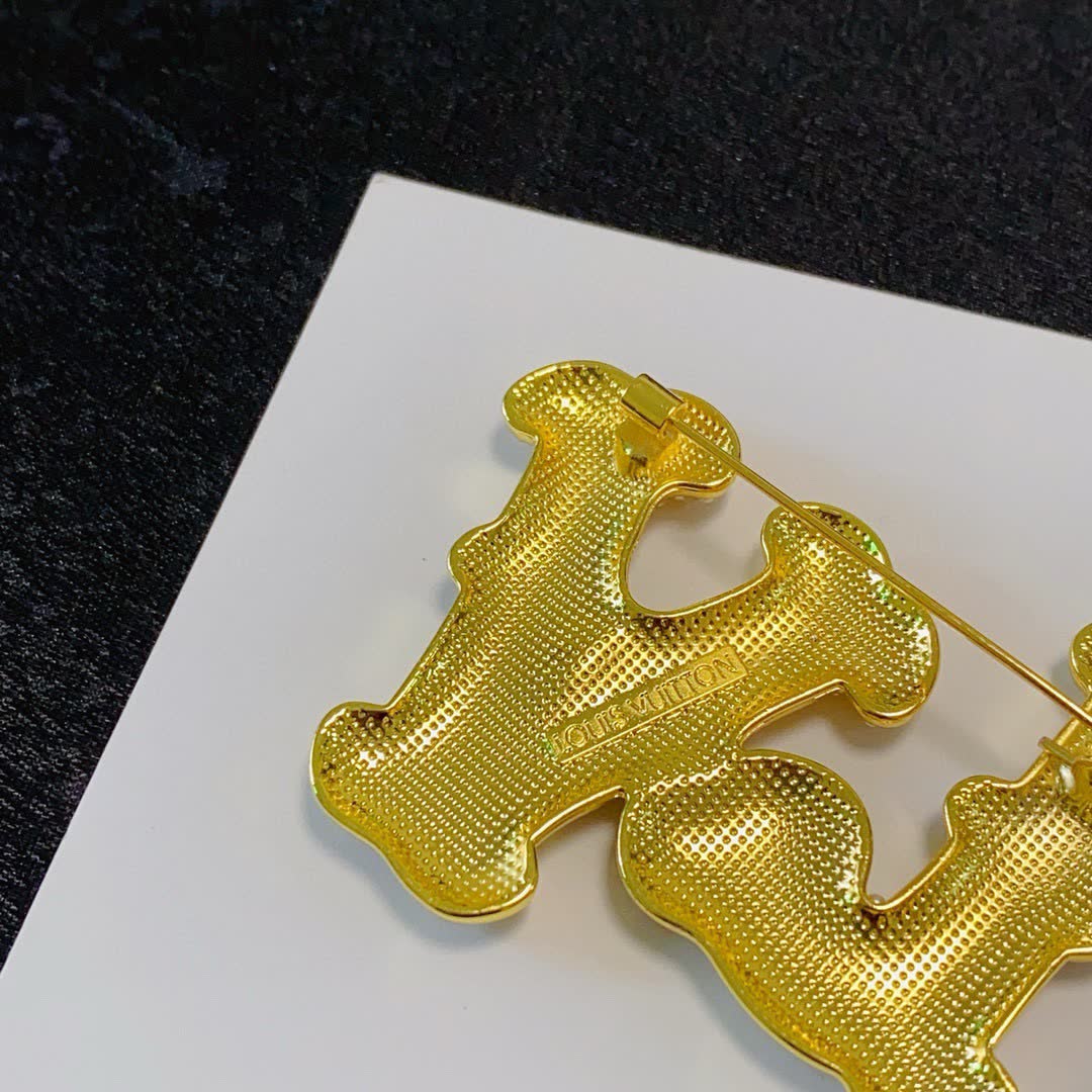 Louis Vuitton Brooch - LV Logo Design